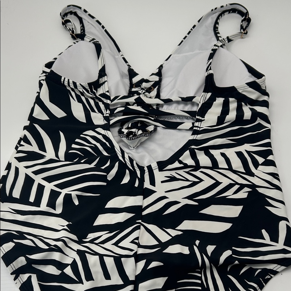 Women’s Black & White Zebra One-Piece Swimsuit - Picture 4 of 16